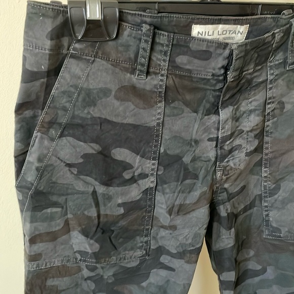 Nili Lotan Charcoal Camo Ankle Cropped French Military Pants Womens, size US 0 - Picture 6 of 14
